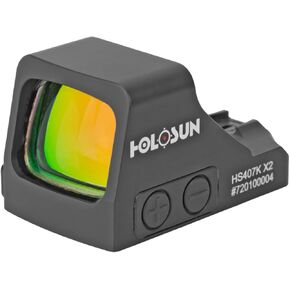 HOLOSUN HS407K X2 Red 6 MOA Dot Open Reflex Optical Sight for Subcompact Pistols - Durable Parallax Free Unlimited Eye Relief Handgun Sight with Aluminum Housing & Shake Awake Technology