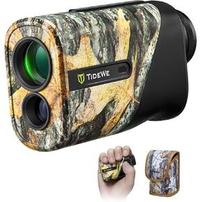 TIDEWE Hunting Rangefinder Mini with Rechargeable Battery, 875Y Laser Range Finder 6.5X Magnification, Distance/Angle/Speed/Scan Multi Functional Waterproof Rangefinder with Case (Leaf Camo)