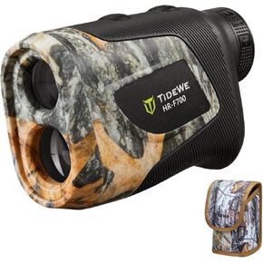 TIDEWE Hunting Rangefinder with Rechargeable Battery, 700/1000Y Camo Laser Range Finder 6X Magnification, Distance/Angle/Speed/Scan Multi Functional Waterproof Rangefinder with Case