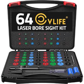 CVLIFE Bore Sight Laser Kit with 64 Adapters fit 0.17 to 12GA Calibers, Professional Green Laser Boresighter Kit for All Gun, Multiple Caliber Bore Laser Sighting Kit for Hunting Rifle Pistol Handgun