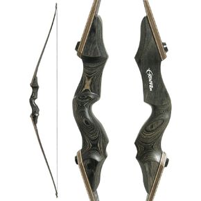 Black Hunter Archery Takedown Bow Longbow American Longbow Adult Right Hand Hunting Wood Bow 60",30-60lbs Target Practice