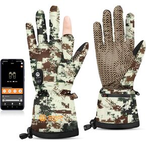SAVIOR HEAT Heated Gloves for Hunting, Camouflage Hunting Gloves for Men Women Touchscreen Hunting Heated Gloves for Hunting, Fishing, Shooting, Cold Weather