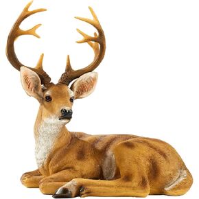 JHVYF 13" H Resin Buck Statue Home Office Decor Animal Figurine Deer Decorations Lawn Decor Housewarming Gift Garden Sculpture