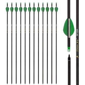 Zhao.Fu 29 Inch Carbon Arrow Practice Hunting Arrows Spine 400 with Removable Tips for Archery Compound & Recurve & Traditional Bow (12 Pcs)