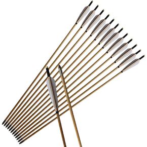 33inch Wooden Arrows Handmade Archery Target Arrows with Field Points for Recurve Bow Longbow Hunting Practice with Turkey Feather Fletching 12PACK