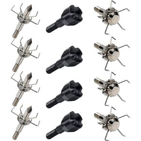 100 Grain Small Game Broadheads 12PK Judo Points with Broadhead Case Small Game Arrow Tips Screw-in Arrowheads