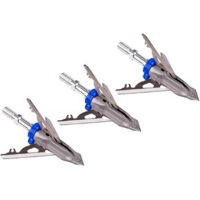 G5 Deadmeat V2 3-Blade 1.5" Cutting Dia. Stainless Steel Expandable Bow Hunting Standard Archery Mechanical Broadheads, 3-Pack & 1 BMP Tip