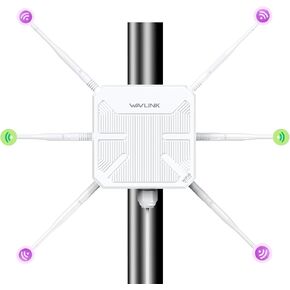WAVLINK AX3000 Outdoor WiFi Booster, 2025 WiFi 6 Access Point/Repeater with Dual Band/PoE/IP67 Waterproof/6 x 7dBi Antennas, Supports Up to 256 Devices for Camping,Large Backyard