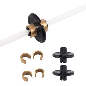 YLS Archery Slide-On Kisser Button Black with Copper Anchor Clips (Pack of 2)