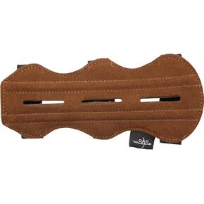 SAS 7.5" Leather Suede Arm Guard One Size Archery Bow Range with 3-Strap Buckles