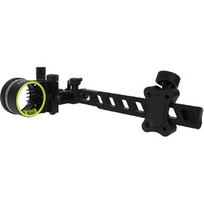 Archery 5-Pin Bow Sight - 0.019" Fiber, Brass Pin, Aluminum Machined - Right and Left Handed, with Hi-Vis Level for Archery, Hunting, Shooting, M2 Long