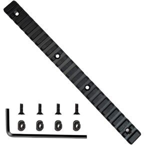 24 Slot Mlock Aluminum Mlock Single Picatinny Rail Section, T-Nuts & Screws & Hex Wrench Included (24 Slot Mlock)