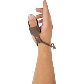 Archery Thumb Finger Protector, Recurve Bow, Shooting Targeting for Men and Women, Training, Full Grain Leather, Handmade Cosplay Accessories, Bourbon Brown