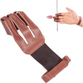 Archery Glove 3 Finger Guard Leather Finger Shooting Hunting Arrow Bow Archery Gear Accessories for Adult & Youth Beginner