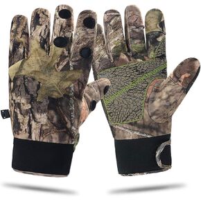 EAmber Camouflage Hunting Gloves Full Finger/Fingerless Adjustable Waterproof Windproof Gloves Pro Anti-Slip Paim Camo Glove Archery Accessories Hunting Outdoors