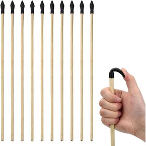 10 Pcs Wooden Arrows Soft Rubber Tips, 17 Inch Handmade Wooden Toy Arrow for Kids and Beginners, Archery Bows Outdoor Play Cosplay Costume Decoration