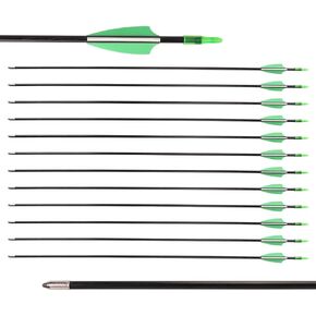 LWANO 28" Fiberglass Arrows - Archery Practice Target Arrows with Blunt Tips Durable Shaft for Youth Kids Children Beginners on Recurve&Long Bows(Pack of 12)