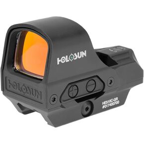 HOLOSUN HE510C-GR / HS510C Multi-Reticle 2 MOA Dot & 65 MOA Circle Open Reflex Sight for Long Guns - Solar FailSafe Shake-Awake Waterproof Sight with 12 Brightness Settings - Red/Green Dot Options