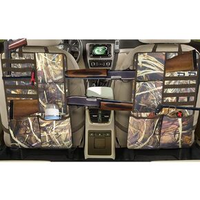 Car Seat Back Gun Rack, 2 Pack Automotive Truck Gun Racks for Hunting Gear, Car Backseat Gun Organizer with Molle Panel, Storage Pockets, Universal Back Seat Gun Bag for Truck SUV