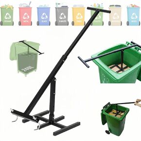 Touchless Manual Trash Compactor, Trash Bin Compactor with Push Down Handle, Compacting Trash Can, Garbage Smasher, Waste Compactor for Home, Manual Trash Crusher for Recycling