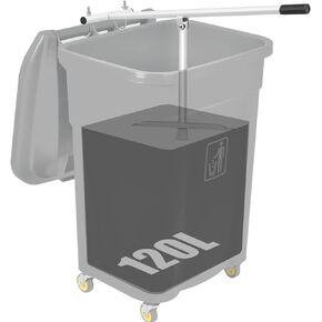 NEWTRY Manual Trash Compactor Mini, 120L Home Manual Garbage Compressor w/X-shaped Base Outdoor Wheelie Bin Rubbish Compactor for Kitchen, Garden, Restaurant, Office White