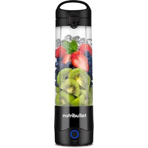خلاط Nutribullet المحمول ، اللاسلكي ، وعاء 20 أوقية ، الخلاط الشخصي ، USB-C القابل لإعادة الشحن ، أسود ، NBPB50100K