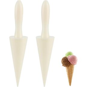 2pcs Waffle Cone Roller, Tapered DIY Ice Cream Ice Cream Cone Maker Pizzelle Maker Mini Waffle Cone Maker Pizzelle Cone Roller for Kitchen Cooking and Baking