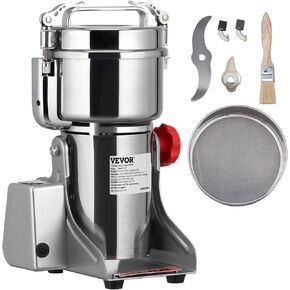 VEVOR 1000g Electric Grain Mill Grinder, 3750W High-Speed Commercial Grinders, Stainless Steel Swing Type Pulverizer Machine, for Cereals Dry Grains Coffee Corn Pepper