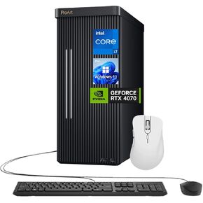 ASUS ProArt Station PD500TE High-Performance Desktop, Intel i7-13700, GeForce RTX 4070, Multizone Cooling, 64GB RAM, 4TB SSD, for Designing, 3D Modeling, with Thunderobot ML101 Wireless Mouse Bundle