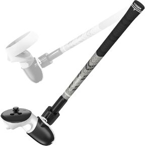 YOGES VR Golf Club Attachment Compatible with Meta Quest 3S/ Quest 3/ Oculus Quest 2 Controller, Non-Slip VR Golf Handle Grips 90 Degree Keep Tracking for Golf VR Games (ONLY for Right Controller)