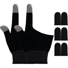 Two Finger Touchscreen Gloves, Ultra-Thin Breathable Gaming Gloves for Sweaty Hands, Anti Sweat Thumb and Index Game Gloves for Mobile Phone/iPad Tablet