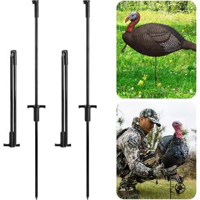 4 Pcs Turkey Decoys Hunting Stake-Lightweight Turkey Decoys Collapsible Stakes-Portable Decoys Pole for Turkey Decoy LCD Replacement Stake