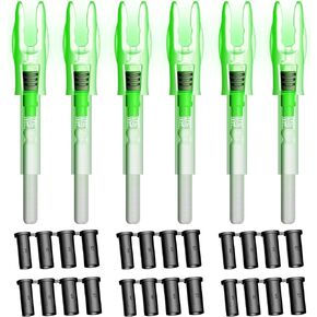 Linpeng 6PCS G Lighted Nocks for Arrows .165 .204 .233 .244 .246 with ON/Off Switch with H, S, GT Bushings LED Arrow Nocks
