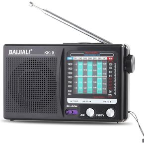 Portable Radio AM FM, Transistor Radio, Plug in Wall or Battery Operated Radio for Home & Outdoor, Small Radio Portable, Headphone Jack, Small Gifts for Seniors Elderly(BLJ-KK9)