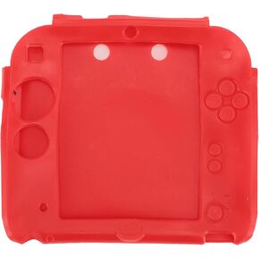Handheld Game Console Silicone Cover for 2DS Soft Protective Case Scratch Resistant with Top Bottom Screen Protector (Blue)