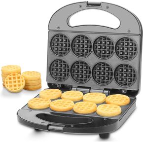 Mini Waffle Maker Machine, Small Waffle Bites Maker for Kids, Makes 8 x 2" Tiny Waffle Bites, Ideal for Breakfast, Snacks, Desserts and More