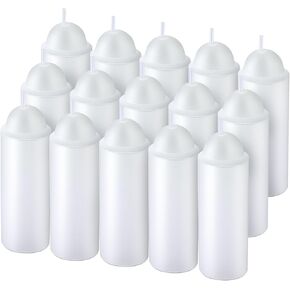 15 Pcs 15H White Paraffin Candles for Candle Lanterns, Emergency Candle for Outdoor Survival, Smokeless Long Lasting Bougie for Home Power Outages, Emergency, Survival
