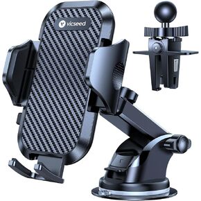 VICSEED 2025 Phone Holders for Your Car [True Strongest Suction] Dashboard Windshield Vent Cellphone Mount Truck Boat Stand, Universal Automobile Cradle Fit for iPhone Android and All Smartphones