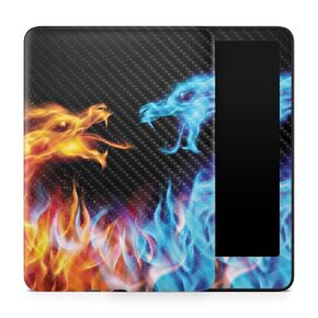 Carbon Fiber Tablet Skin Compatible with Amazon Kindle Paperwhite 12th (2024) - Dueling Dragons - Premium 3M Vinyl Protective Wrap Decal Cover - Easy to Apply | Crafted in The USA by MightySkins