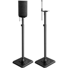 Perlegear Speaker Stands Pair, 33-42 Inch Height Adjustable Speaker Stands for Small Bookshelf Speakers & Satellite Speakers with Cable Management,13.2 lbs Capacity, PGSS12