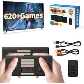 Wireless Retro Game Console, Built-in 620 Video Games Classic Mini Gaming Console with 2 Classic Wireless Controllers, AV Output 8-Bit Game System - Plug and Play in Kuwait