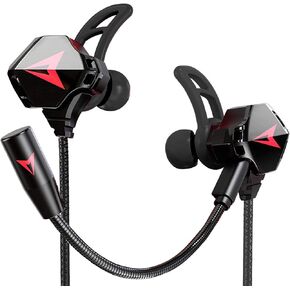Battle Buds Pro in-Ear Gaming Headset with Dual Microphone, Mute and Volume Control, Gaming Earphones Wired for Mobile Gaming, Switch, Xbox One, PS, PC (New-Black)