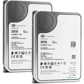 Seagate IronWolf Pro 20TB SATA III 3.5" Internal NAS Hard Drive, 7200 RPM, 2-Pack (Renewed)