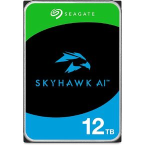 Seagate Skyhawk AI 12tb HDD 3.5 Inch SATA 6Gb/s 7200PRM 256MB Cache for NAS Internal Hard Drive for DVR NVR Security Camera System AI Application Optimization (Renewed)
