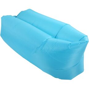 Inflatable Lounger Air Sofa, Foldable Easy Inflation Abrasion Comfortable Inflatable Sofa Portable for Outdoor (Sky Blue)