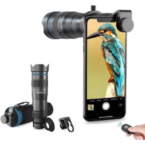 High Power 28x HD Phone Telephoto Lens with Remote Shutter Works with iPhone X/XR Samsung Pixel Android Any Smartphones