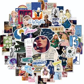 JSYAVG 100pcs Popular Tayloris Music Stickers for Adults, Waterproof Vinyl Decals for Water Bottle Laptop Guitar Car Luggage Skateboard Manga Gifts for Teens Girls Boys