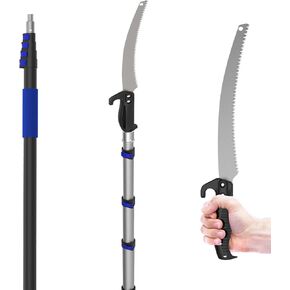 Pole Saw - 20 FT Telescoping Extension Pole Saws for Tree Trimming with 5FT-20FT Telescoping Pole, Anti-slip Handle, 19" 3X Detachable Saw for Tree Trimming, Camping, Manual Pruning Pole Saw