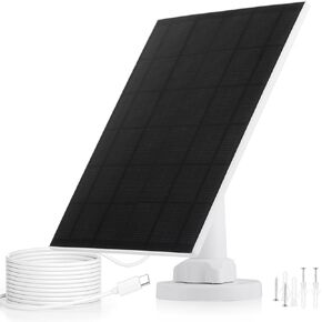 5W/6V Solar Panel for Security Camera, USB C Solar Panel Compatible with Rechargeable Battery Powered Camera, Solar Panel with 9.8ft Charge Cable, IP66 Waterproof, Adjustable Security Wall Mount