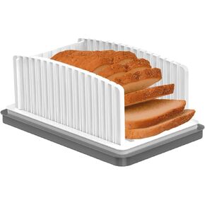 Premium Bread Slicer for Homemade Bread – Adjustable Width, Foldable Cutting Guide with Bread Slicer&, Perfect Loaf Slices Every Time! Thin Bread Slicer Durable & Ideal for Kitchen Baking